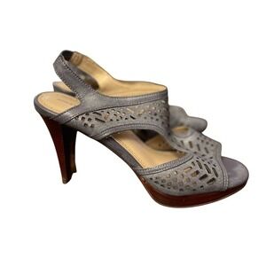 Adrienne Vittadini Slingback Heels Laser Cut Out Shoes‎ Size 8.5